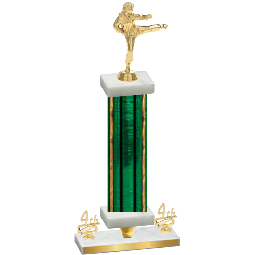Premium Single Green Glacier Fourth Place Karate Trophy