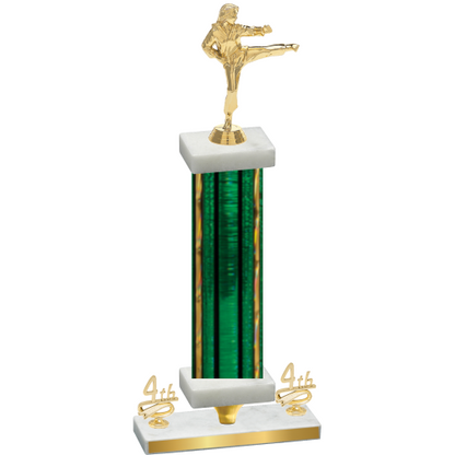 Premium Single Green Glacier Fourth Place Karate Trophy