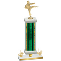 Premium Single Green Glacier First Place Karate Trophy