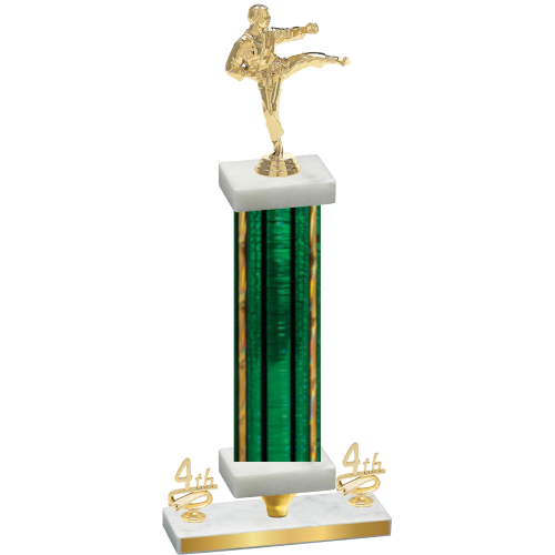 Premium Single Green Glacier Fourth Place Karate Trophy