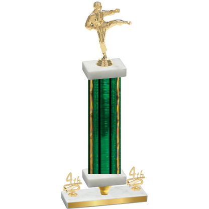 Premium Single Green Glacier Fourth Place Karate Trophy