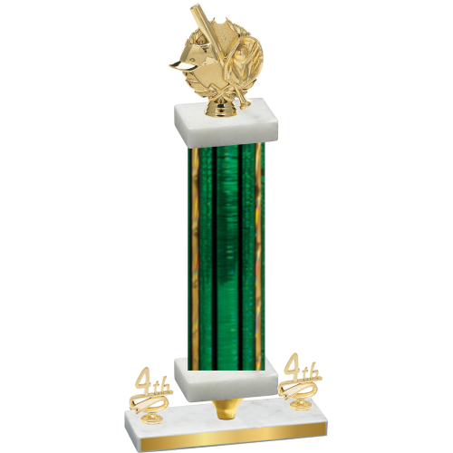 Premium Single Green Glacier Fourth Place Baseball Trophy