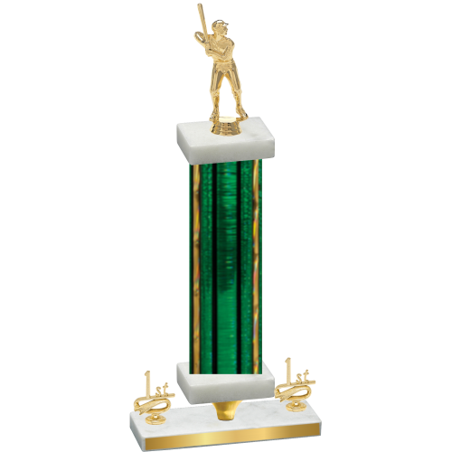 Premium Single Green Glacier First Place Baseball Trophy