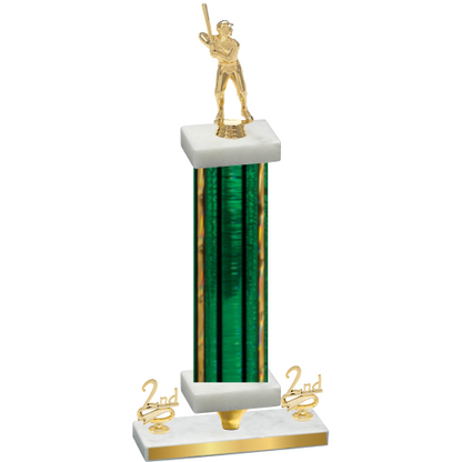 Premium Single Green Glacier Second Place Baseball Trophy