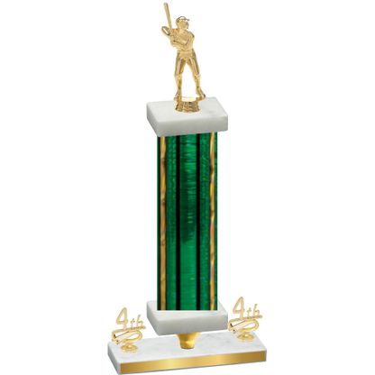 Premium Single Green Glacier Fourth Place Baseball Trophy