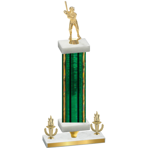 Premium Single Green Glacier Victory Baseball Trophy