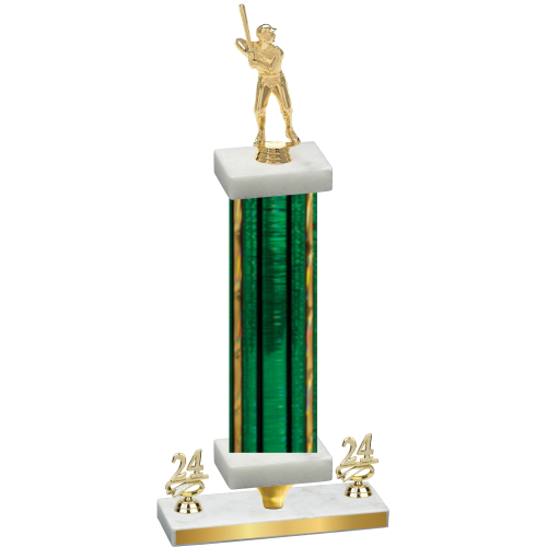 Premium Single Green Glacier Year Baseball Trophy