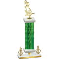 Premium Single Green Carbon Fiber Victory Football Trophy