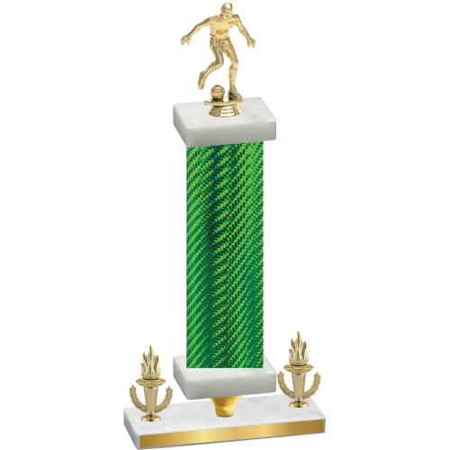 Premium Single Green Carbon Fiber Victory Soccer Trophy