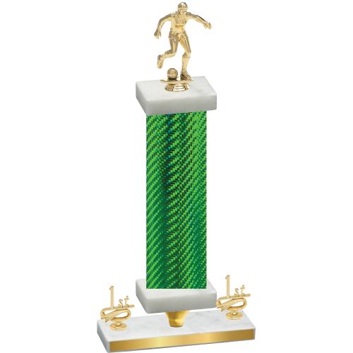 Premium Single Green Carbon Fiber First Place Soccer Trophy