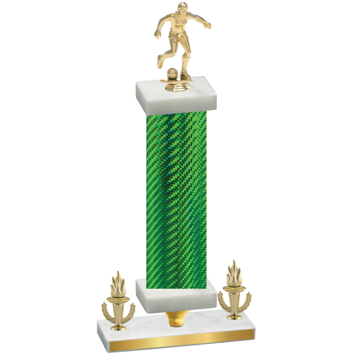 Premium Single Green Carbon Fiber Victory Soccer Trophy