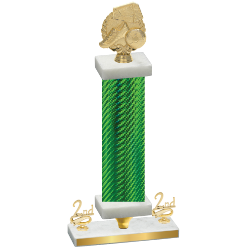 Premium Single Green Carbon Fiber Second Place Soccer Trophy
