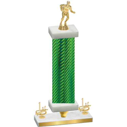 Premium Single Green Carbon Fiber First Place Rugby Trophy