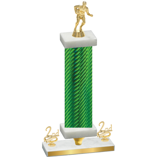 Premium Single Green Carbon Fiber Second Place Rugby Trophy