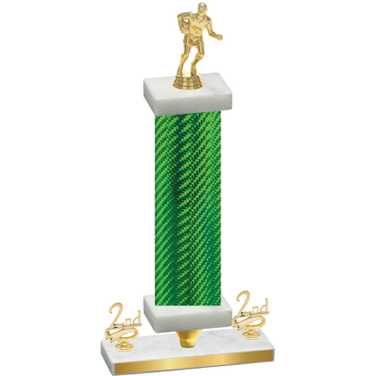 Premium Single Green Carbon Fiber Second Place Rugby Trophy