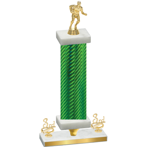 Premium Single Green Carbon Fiber Third Place Rugby Trophy