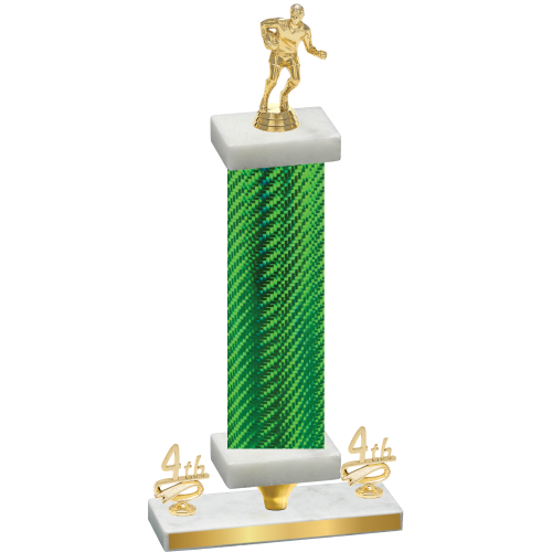 Premium Single Green Carbon Fiber Fourth Place Rugby Trophy