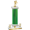 Premium Single Green Carbon Fiber Year Rugby Trophy