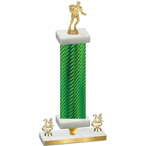 Premium Single Green Carbon Fiber Year Rugby Trophy