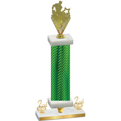 Premium Single Green Carbon Fiber Second Place Rugby Trophy