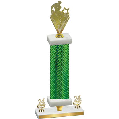 Premium Single Green Carbon Fiber Year Rugby Trophy