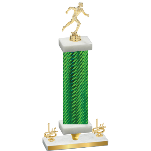 Premium Single Green Carbon Fiber First Place Running Trophy