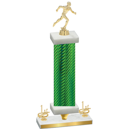 Premium Single Green Carbon Fiber First Place Running Trophy