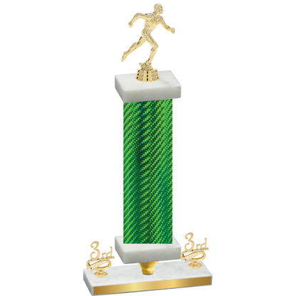 Premium Single Green Carbon Fiber Third Place Running Trophy