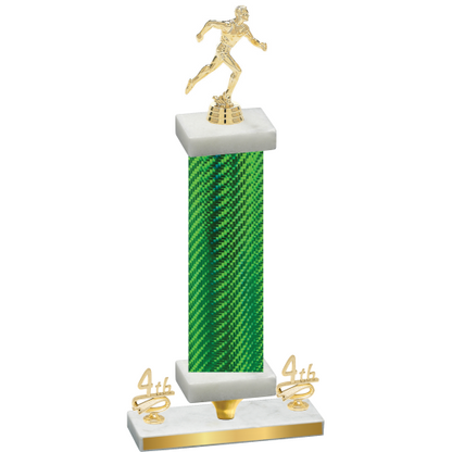 Premium Single Green Carbon Fiber Fourth Place Running Trophy