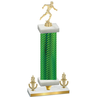 Premium Single Green Carbon Fiber Victory Running Trophy