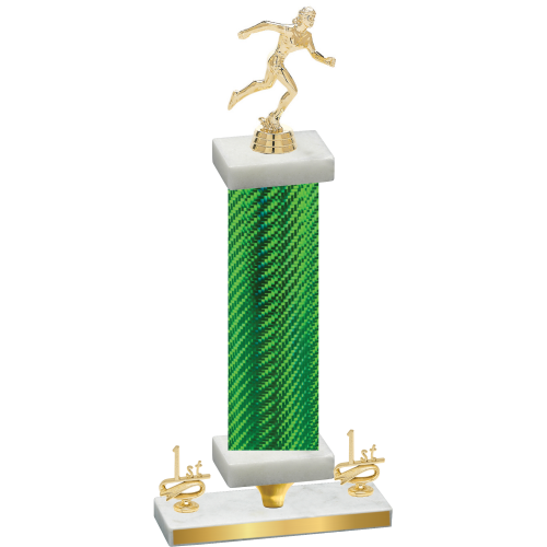 Premium Single Green Carbon Fiber First Place Running Trophy