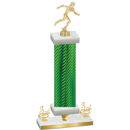 Premium Single Green Carbon Fiber Third Place Running Trophy