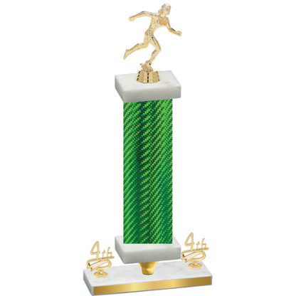 Premium Single Green Carbon Fiber Fourth Place Running Trophy