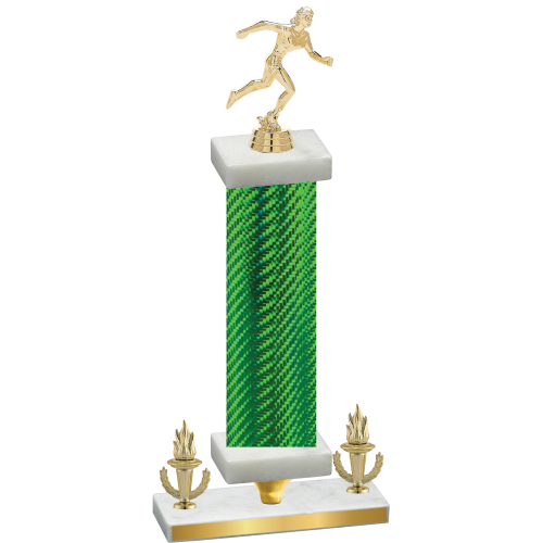 Premium Single Green Carbon Fiber Victory Running Trophy