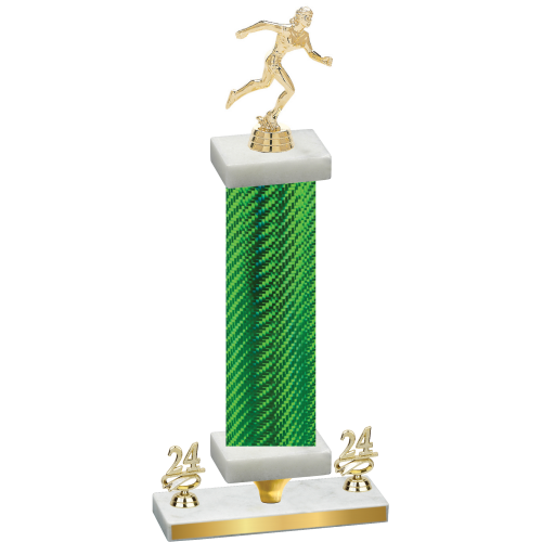 Premium Single Green Carbon Fiber Year Running Trophy