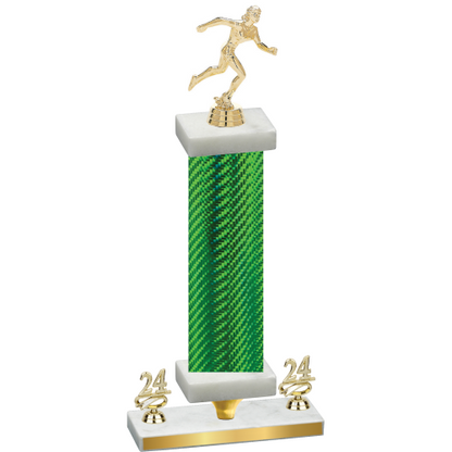Premium Single Green Carbon Fiber Year Running Trophy