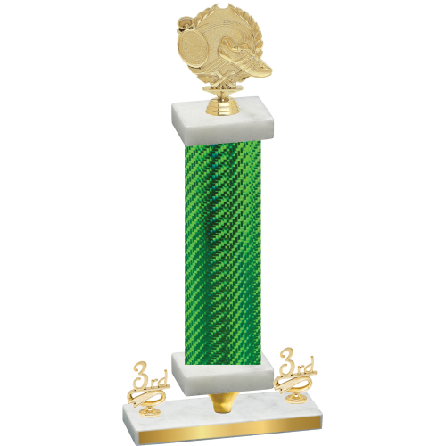 Premium Single Green Carbon Fiber Third Place Running Trophy