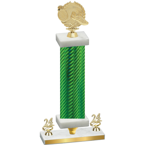 Premium Single Green Carbon Fiber Year Running Trophy