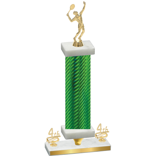 Premium Single Green Carbon Fiber Fourth Place Tennis Trophy
