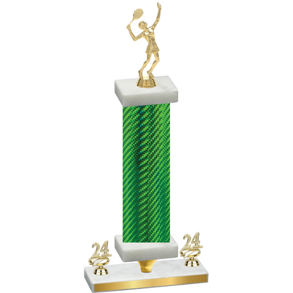Premium Single Green Carbon Fiber Year Tennis Trophy
