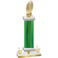 Premium Single Green Carbon Fiber Second Place Football Trophy