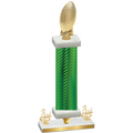 Premium Single Green Carbon Fiber Third Place Football Trophy