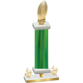 Premium Single Green Carbon Fiber Fourth Place Football Trophy