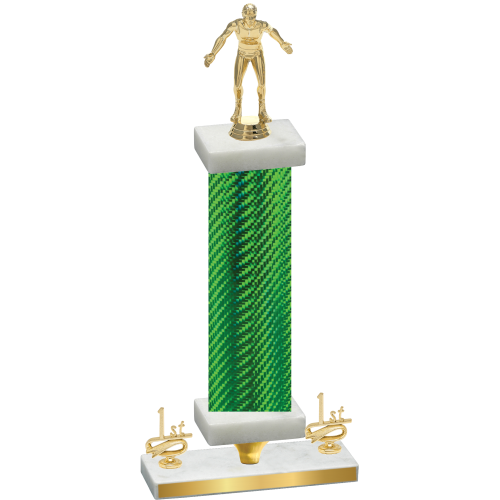 Premium Single Green Carbon Fiber First Place Wrestling Trophy