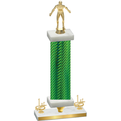 Premium Single Green Carbon Fiber First Place Wrestling Trophy
