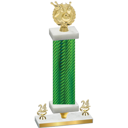 Premium Single Green Carbon Fiber Year Bowling Trophy
