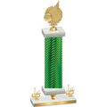 Premium Single Green Carbon Fiber First Place Volleyball Trophy