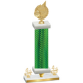 Premium Single Green Carbon Fiber Fourth Place Volleyball Trophy