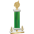 Premium Single Green Carbon Fiber Victory Volleyball Trophy