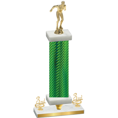 Premium Single Green Carbon Fiber Third Place Swimming Trophy